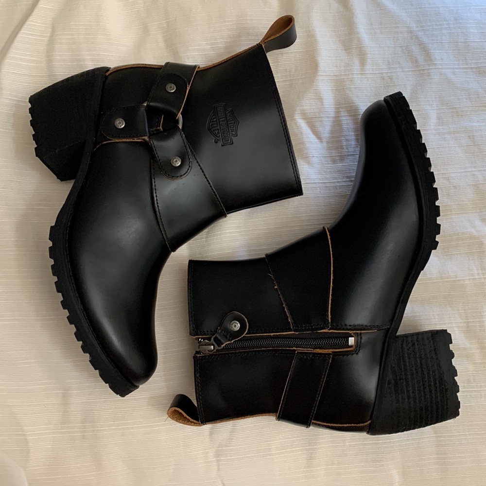 Harley-Davidson Lalanne Size 9 black leather moto boots - Picture 8 of 11